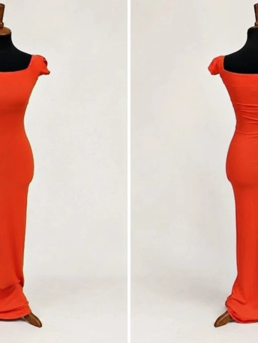 SKIMS Soft Lounge Off The Shoulder Dress Orange Maxi Dress